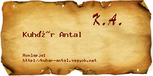 Kuhár Antal névjegykártya