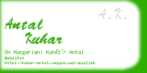 antal kuhar business card